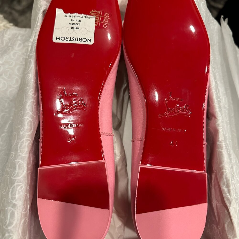 Christian Louboutin MAMADRAGUE Leather Ballerina Ballet Flat Shoes Calipso - Picture 11 of 13